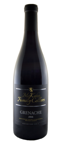 2016 Grenache - McKahn Family Cellars - 89 pts WE, 96pts O.C. Wine competition