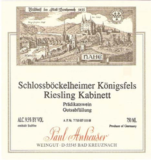 Paul Anheuser, Riesling Schlossböckelheimer Königsfels Kabinett (2019)